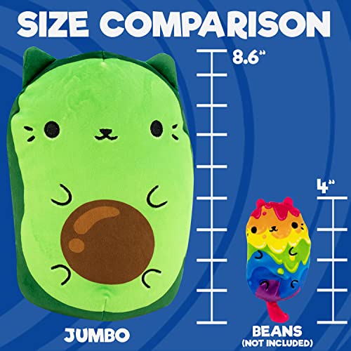 Cats vs Pickles - Jumbo - AvoCatO - 8" Super Soft and Squishy Bean-Filled Weighted Stuffed Animals - Great for Kids, Boys, & Girls - Collect as Desk Pets, Fidget Toys, or Sensory Toys. (V1066)