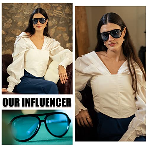 DUCO Retro Aviator Polarized Sunglasses Women Men Vintage Double Bridge Sun Glasses Classic Shades DC1208