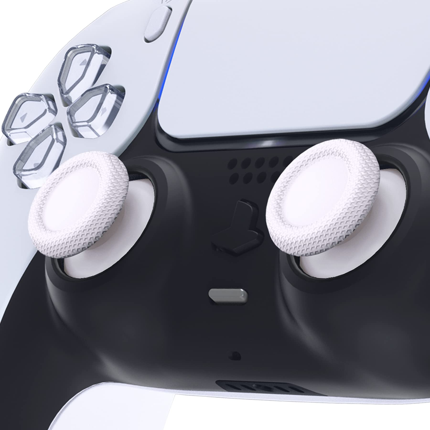 eXtremeRate Replacement Thumbsticks for PS5 Controller, Custom White Analog Stick Joystick Compatible with PS5, for PS4 All Model Controllers Universal - Controller NOT Included