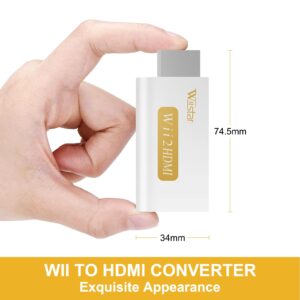 Wii to HDMI Converter, Wii to hdmi Adapter HDMI for Wii Adapter with 3.5mm Audio Jack Out 1080p 720p Supports All Wii Display Modes for HDTV, Monitor