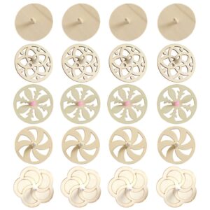 stobok kids gyroscope diy wooden tops, 20pcs unfinished tops diy coloring pattern wooden gyroscope hollow tops handicrafts toy ready to decorate spinners, wood craft for kids unfinished wood gyro