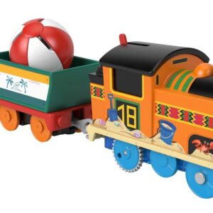 Thomas & Friends Motorized Toy Train Beachy Nia Battery-Powered Engine with Beach Ball Cargo for Preschool Kids Ages 3+ Years