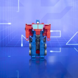 Transformers Toys EarthSpark 1-Step Flip Changer Optimus Prime 4-Inch Action Figure, Robot Toys for Ages 6 and Up