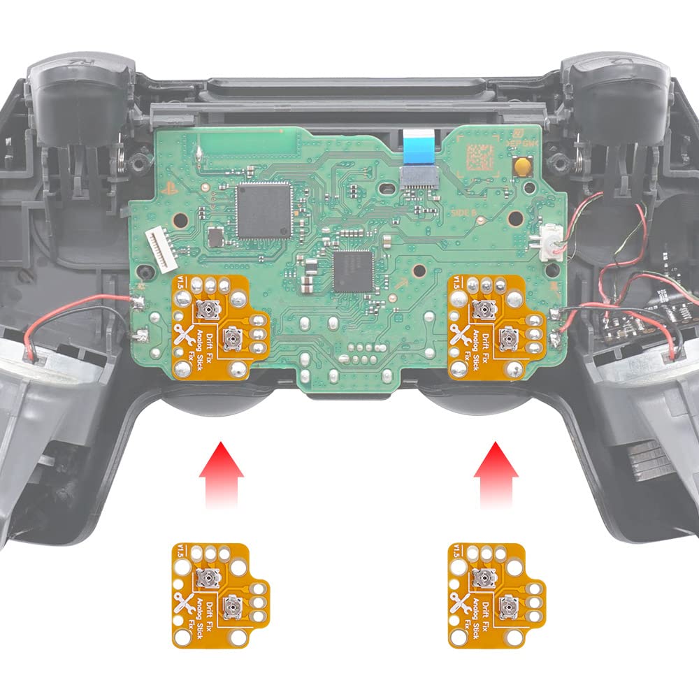 2 x Analog Stick Drift Fix Mod Handle Rocker Adjusting Plate Game Handle Joystick Drift Repair Board for PS4 PS5 Xbox One Xbox Series X S Controller (Orange)