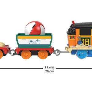 Thomas & Friends Motorized Toy Train Beachy Nia Battery-Powered Engine with Beach Ball Cargo for Preschool Kids Ages 3+ Years