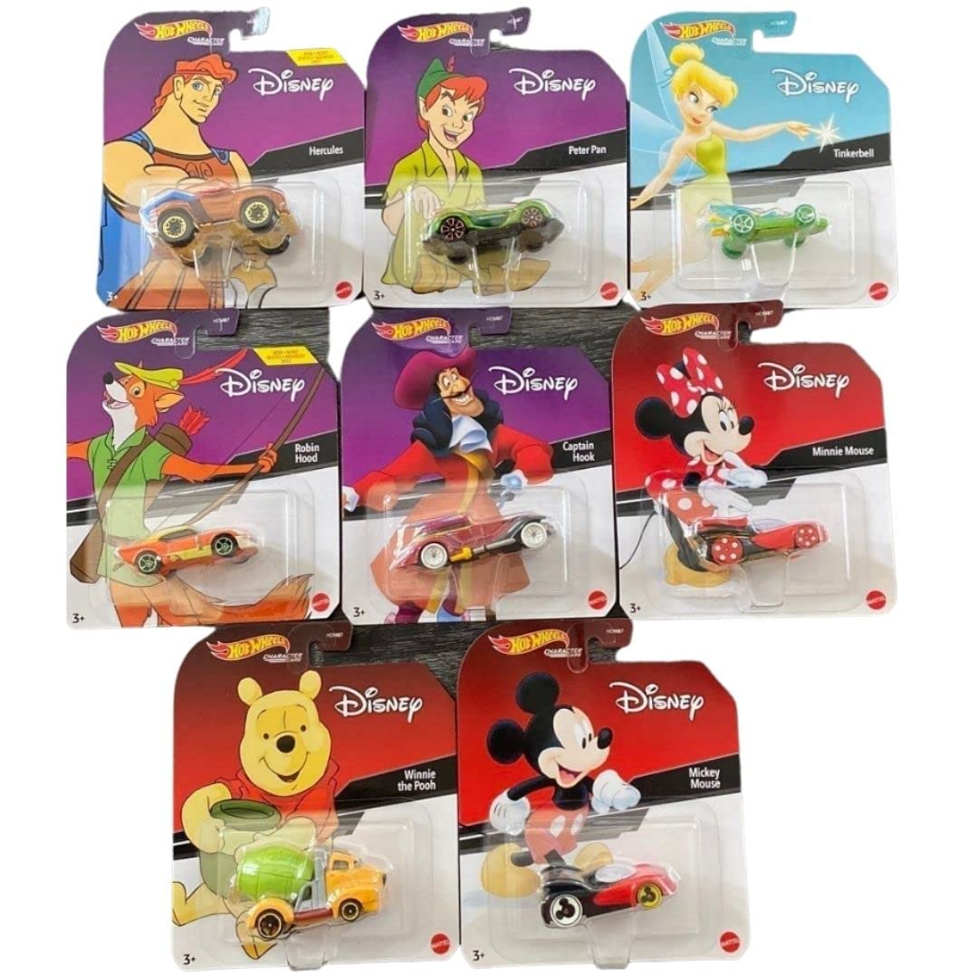 Hot Wheels Disney Character Cars 2022 Release HDM87-956B with 8 Diecast Vehicles in Sealed Case