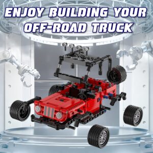 WISEPLAY Off-Road Pull Back Model Cars to Build for Kids 9-12 - 317 PCS STEM Car Building Kit for Boys 8-12 & Girls - STEM Building Toys for Boys Age 8-12 & Girls - Engineering Toys for Kids 8-10