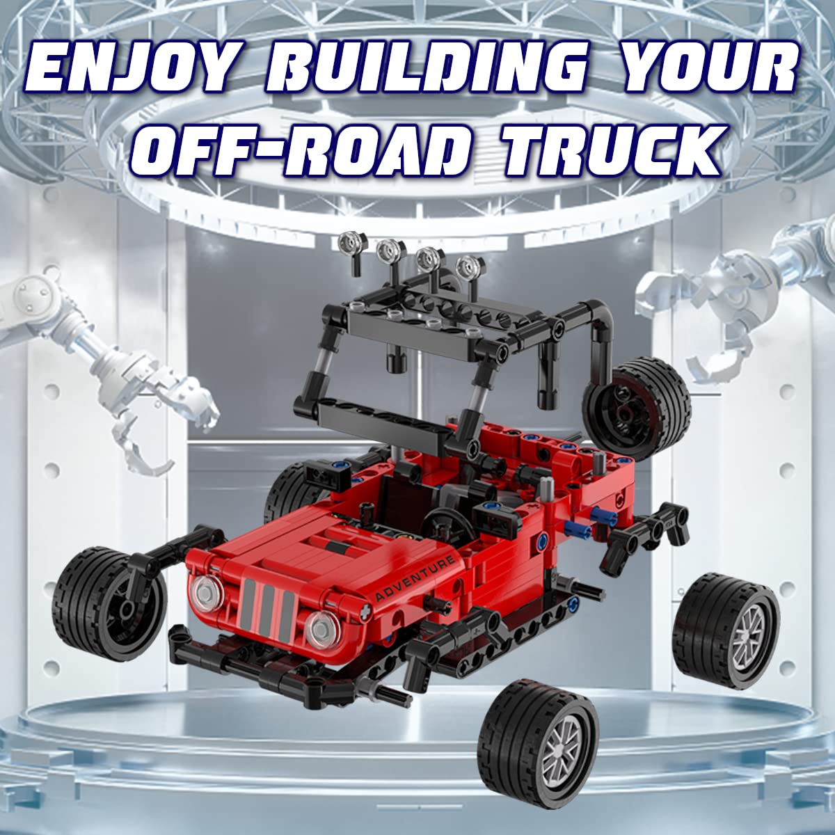 WISEPLAY Off-Road Pull Back Model Cars to Build for Kids 9-12 - 317 PCS STEM Car Building Kit for Boys 8-12 & Girls - STEM Building Toys for Boys Age 8-12 & Girls - Engineering Toys for Kids 8-10