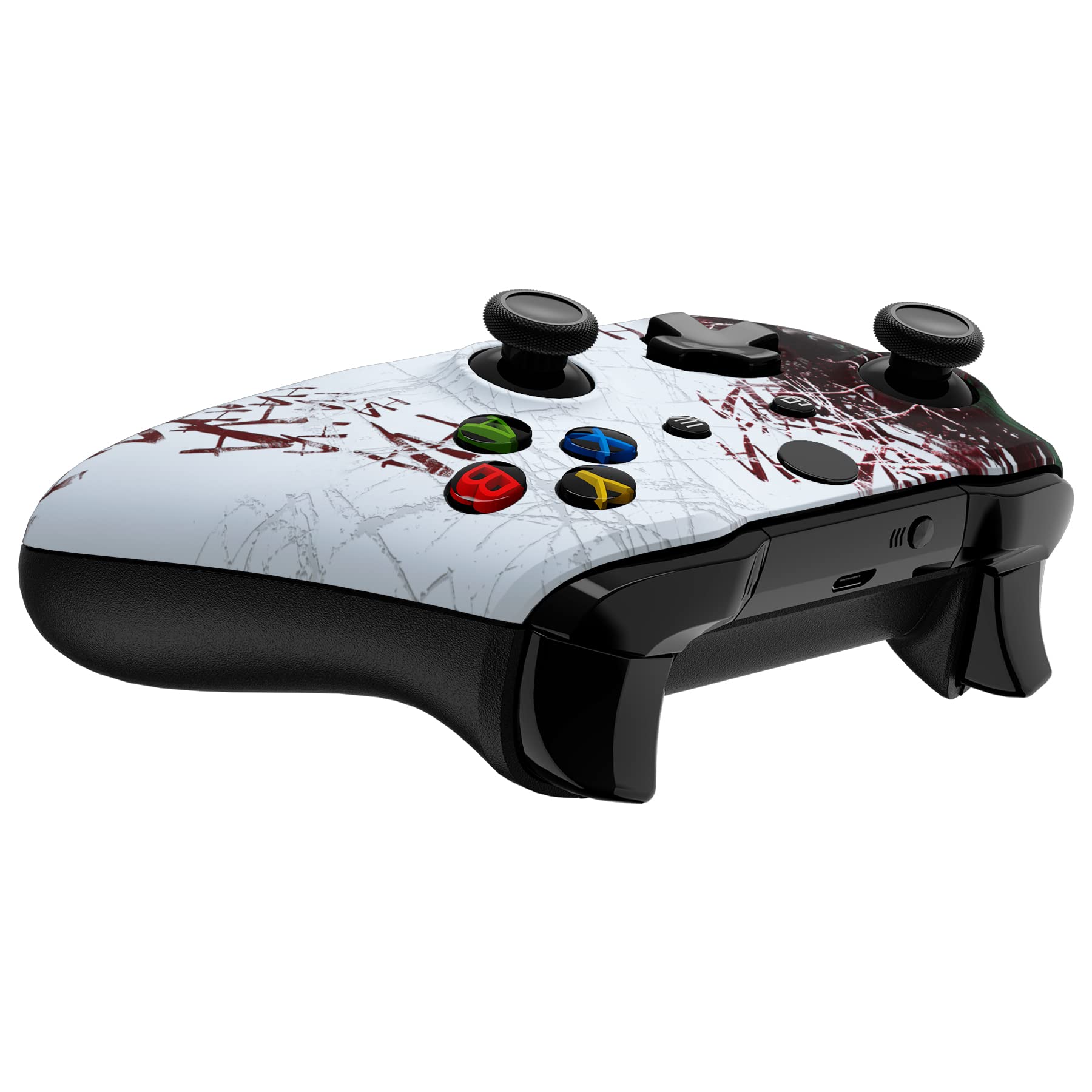 eXtremeRate Clown Hahaha Patterned Front Housing Shell Case for Xbox One S/X Controller, Soft Touch Faceplate Cover Replacement Kit for Xbox One S/X Controller (Model 1708) - Controller NOT Included