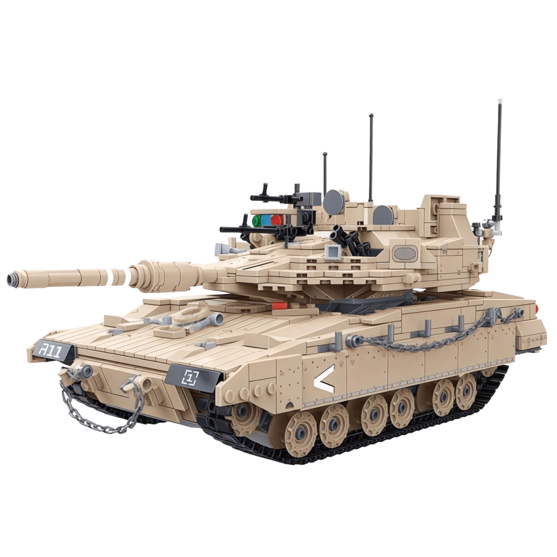 General Jim's Israeli Merkava MK 4M Main Battle Tank Building Block Set – 1,540 Pieces – Detailed Medium Tank Model Compatible with Major Brands