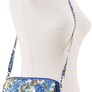 Brentano Cotton quilted double-zipper crossbody wallet purse and clutch (TROPICAL PARADISE)