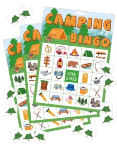 mosailles camping bingo game outdoor indoor activities hike field trip supplies party favors card games for adults 24 players family fun