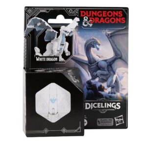 Dungeons & Dragons Dicelings White Dragon Collectible D&D Monster Dice Transforming Giant d20 Action Figures Role Playing Dice