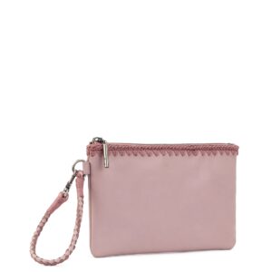 The Sak Vita Wristlet in Leather, Convertible Design with Adjustable Straps, Rosewood