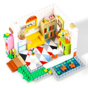 PinkBee Friends Flower House Building Block Sets, Girls Mini Greenhouse Apartment Dreamhouse Study Reading Room Bricks Kit Christmas Xmas Gifts for Adults Kids 8+ 8-12 6-12 7-9 (618 PCS)