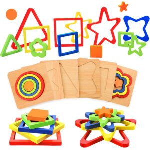 toys for 1 year old boy and girl toddler toys age 1-2, montessori shape sorting puzzle for toddlers 1-3 baby infant preschool wooden sensory stem educational learning toys for 1+ year old kids gifts