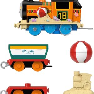 Thomas & Friends Motorized Toy Train Beachy Nia Battery-Powered Engine with Beach Ball Cargo for Preschool Kids Ages 3+ Years