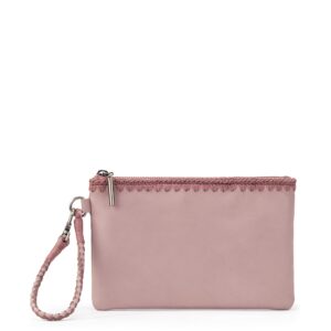 The Sak Vita Wristlet in Leather, Convertible Design with Adjustable Straps, Rosewood