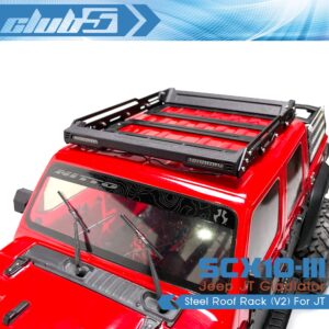 Club 5 Racing Scale Steel Roof Rack w/Dual LED Light Bars for Axial SCX10 III Jeep JT Gladiator