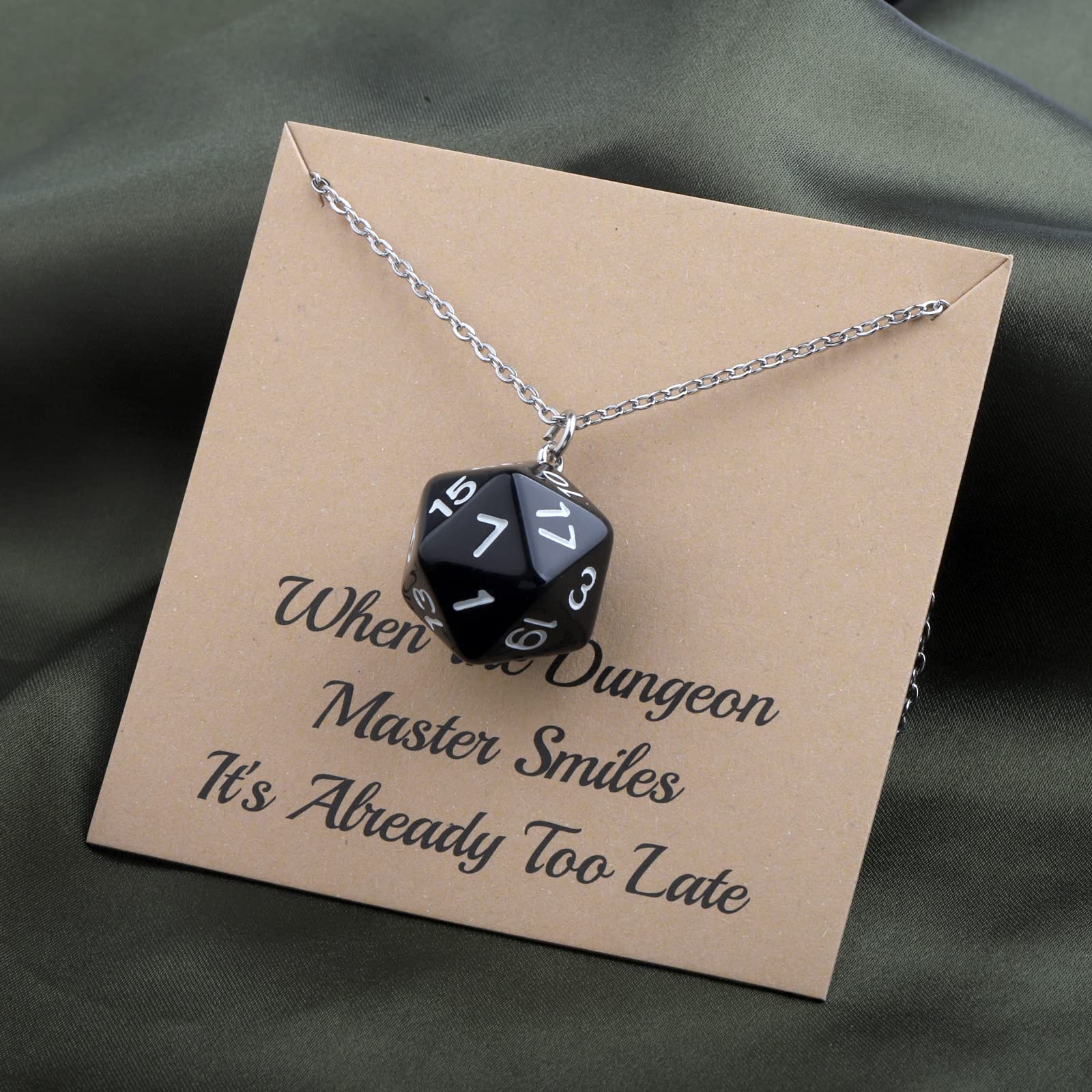 ENSIANTH Dungeon Master Gift DND Player Gift DND Inspiration Necklace Dungeons Lover Gift D&D Players Gift Gamer Gift (Dungeon ne)