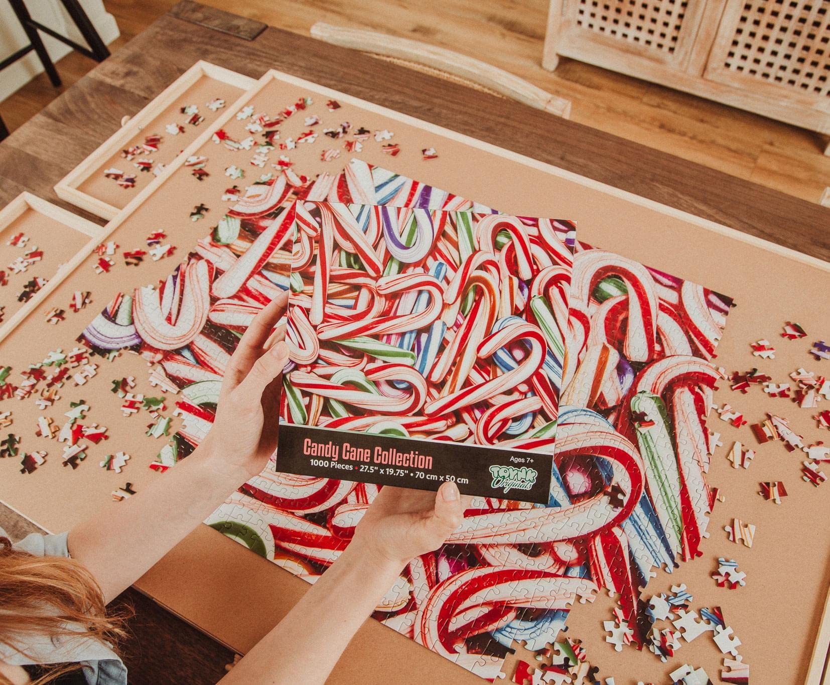 Toynk Candy Cane Collage 1000-Piece Jigsaw Puzzle for Adults | Brain Teaser, Educational Developmental Toys & Games, Building Kit Activities to Encourage Creative Play | 28 x 20 Inches