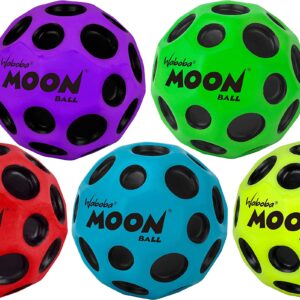 Waboba Moon Ball 5 Pack - Bounces Out of This World - Original Patented Design - Craters Make Pop Sounds - Easy to Grip (Pack of 5)