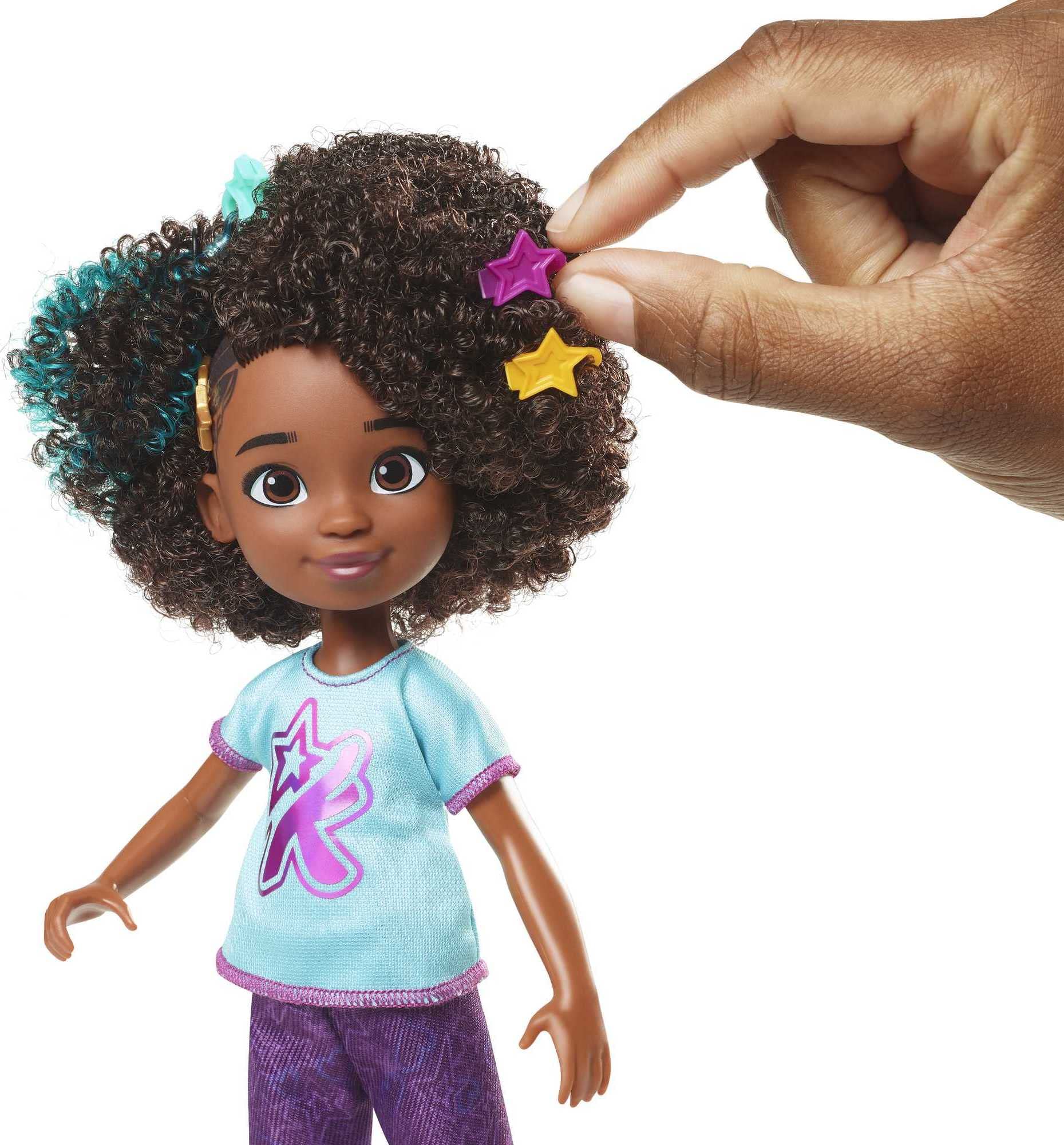 Mattel Karma’s World Doll with Microphone Hair Styling Tool & Accessories, 75+ Pieces, Shine 'N Style Mattel Karma Playset