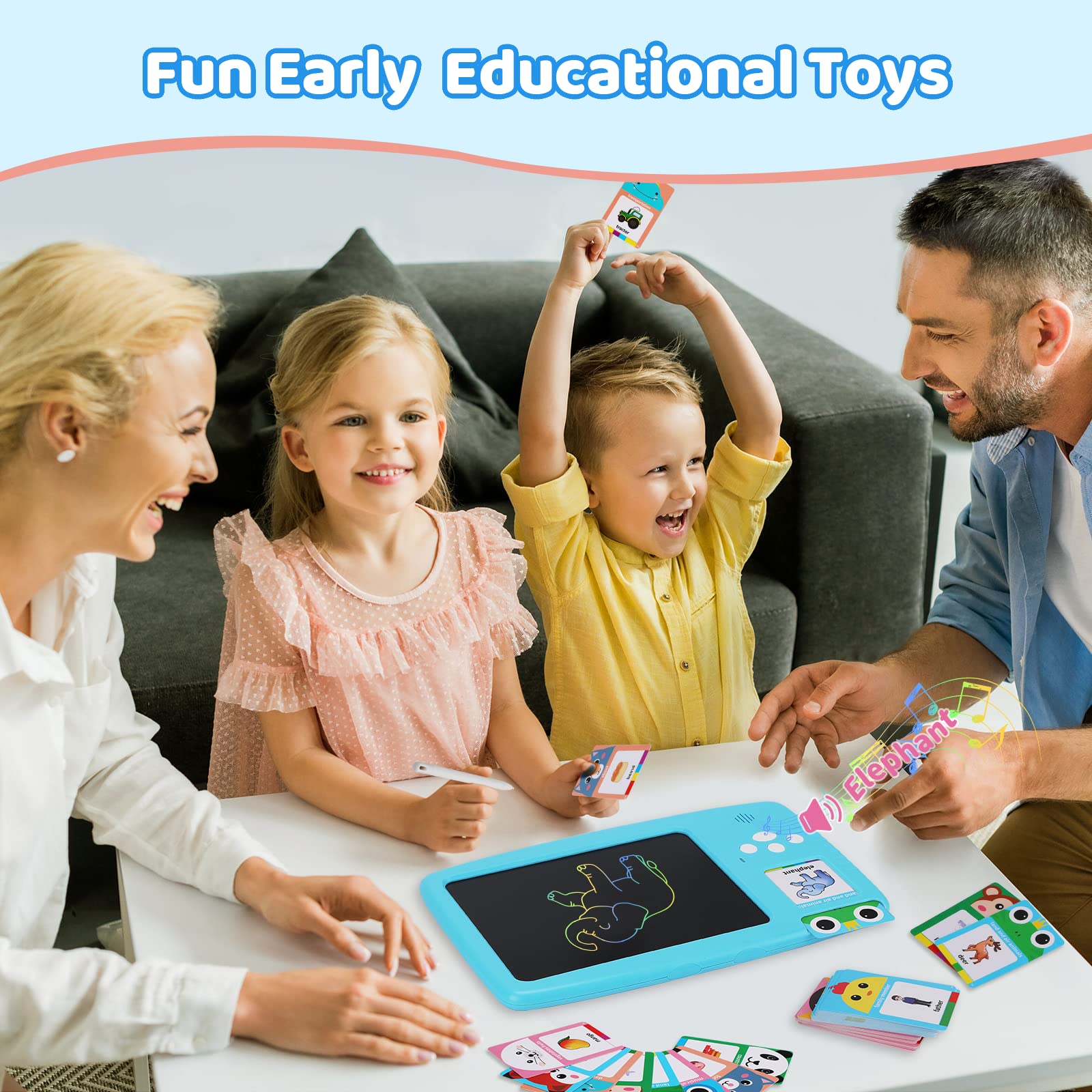 Learning Educational Toddler Toys Age 2-6, Read & Write Talking Flash Cards Speech Therapy Autism Toys Gifts for 3 4 5 6 Year Old Kids Boys and Girls, Montessori Toy 224 Sight Words LCD Writing Board