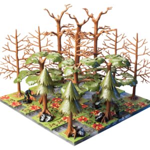 Monster Adventure Terrain 91Pc Painted Forest Tree Set Fully Modular, Stackable 3D Tabletop World Builder-Use Alone or with Other Sets- Compatible with DND Dungeons Dragons, Pathfinder & All RPG Games