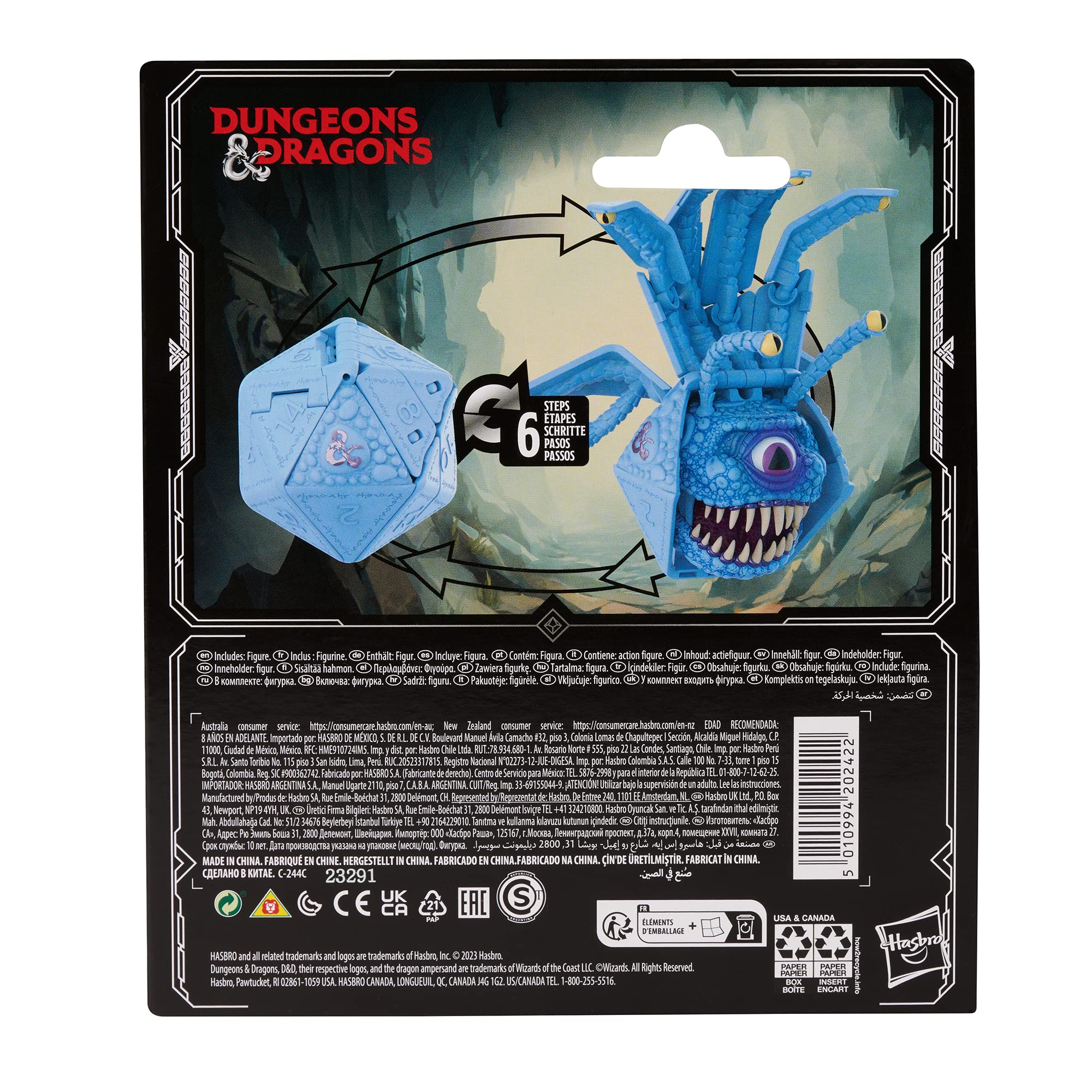 Dungeons & Dragons Dicelings Blue Beholder Collectible D&D Monster Dice Transforming Giant d20 Action Figures Role Playing Dice