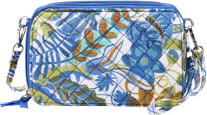 brentano cotton quilted double-zipper crossbody wallet purse and clutch (tropical paradise)