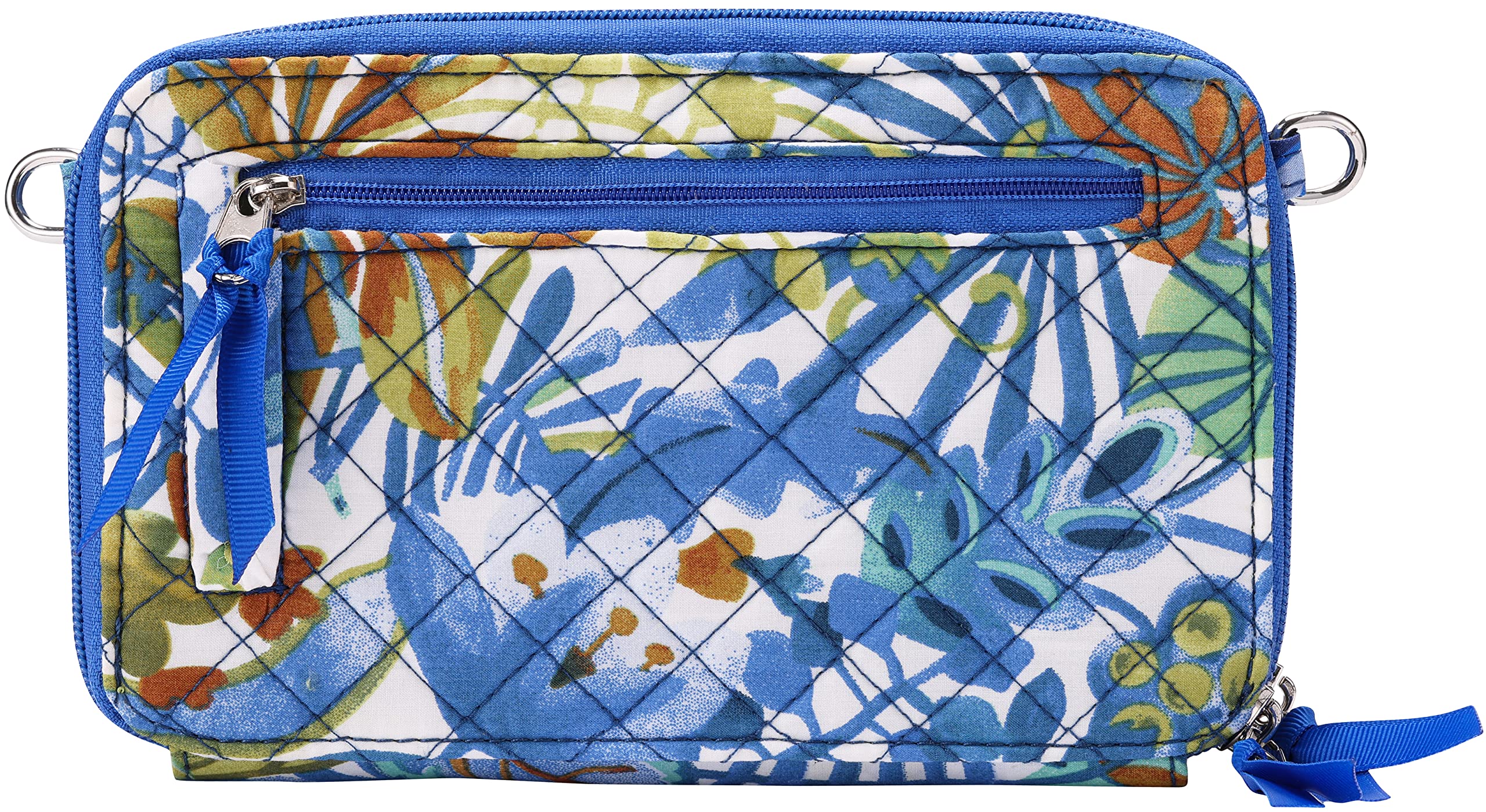 Brentano Cotton quilted double-zipper crossbody wallet purse and clutch (TROPICAL PARADISE)