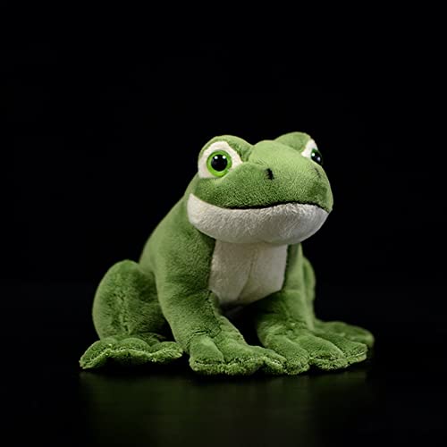 Tiny Heart Super Cute Realistic Green Frog Plush Toy, 6.2 Inch Kawaii Very Lifelike Soft Plush Stuffed Animal Figure for Every Occasion and Age Kids Gift Home Decor