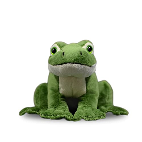 Tiny Heart Super Cute Realistic Green Frog Plush Toy, 6.2 Inch Kawaii Very Lifelike Soft Plush Stuffed Animal Figure for Every Occasion and Age Kids Gift Home Decor