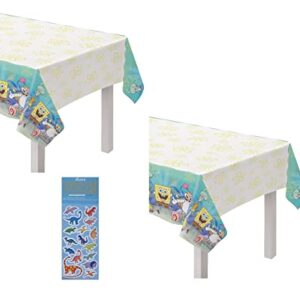 Spongebob Birthday Party Supplies Bundle Pack Includes Paper Table Covers - 2 Pack