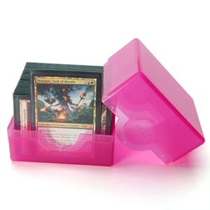 BCW Spectrum Prism Deck Case - Fuchsia - 1 ct | Secure Snap Closure Card Deck Case | Fits 100 Double-Sleeved Cards | Trading Card Deck Storage Ideal for Magic the Gathering, Pokemon, and More