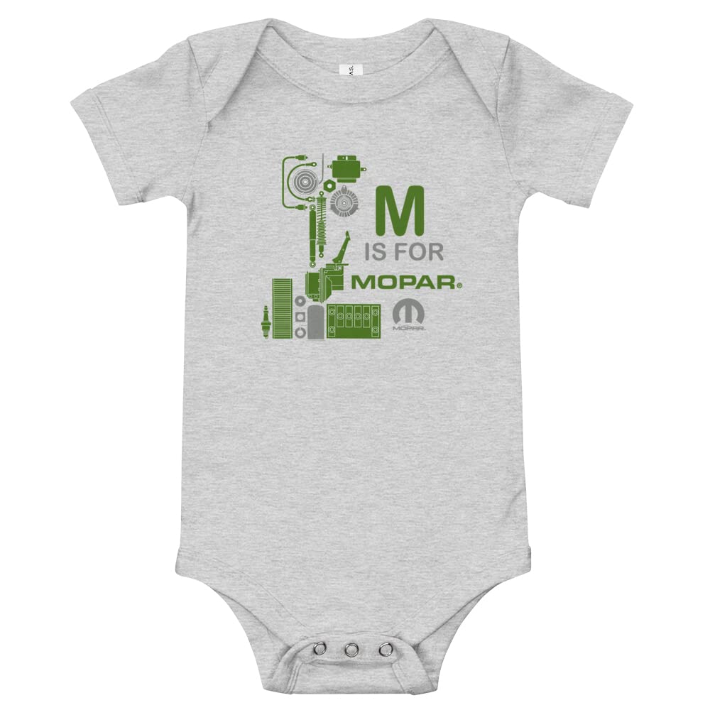 Mopar M is Baby Bodysuit - Grey, Size 12-18 Months