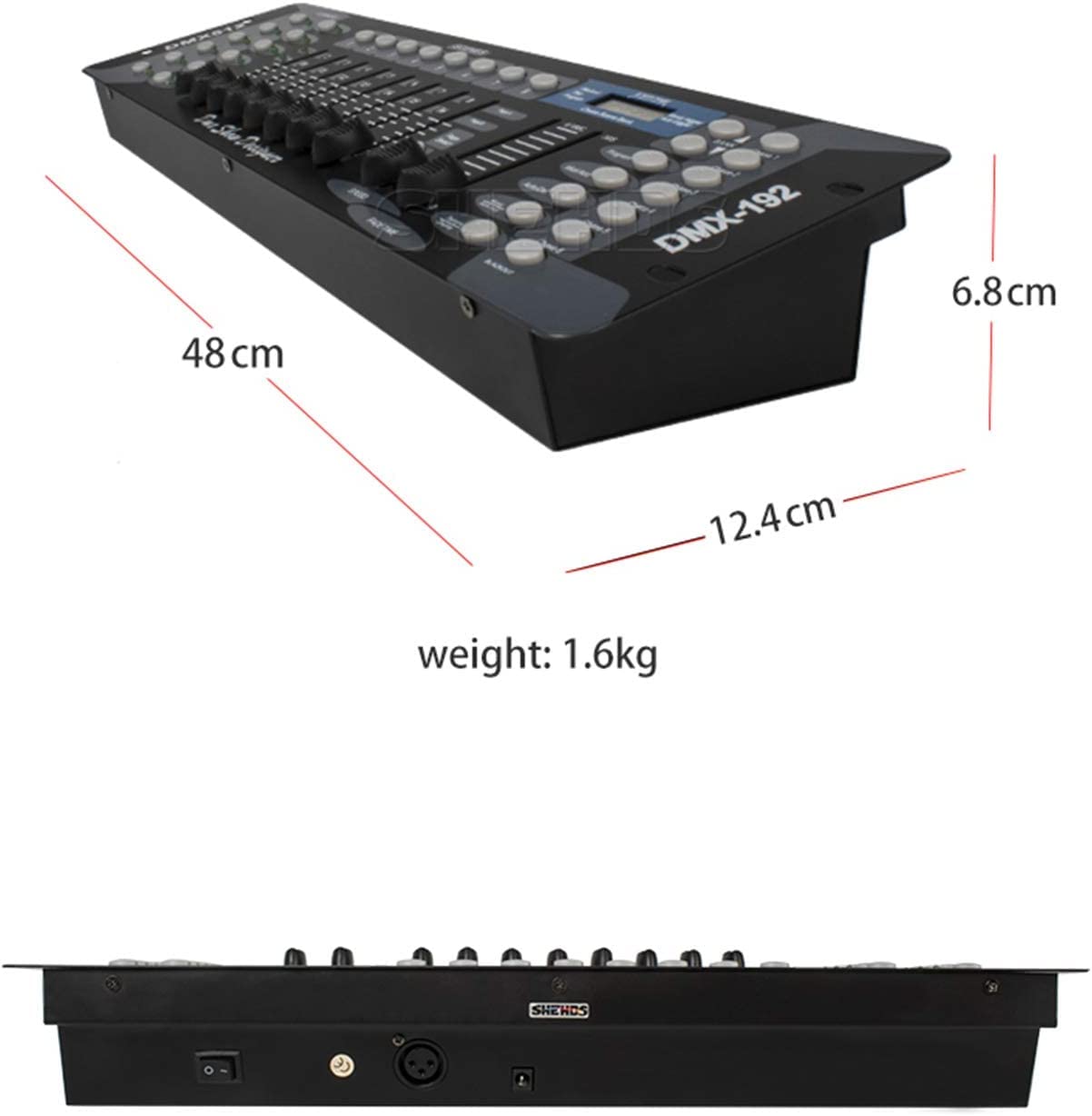 SHEHDS 192 DMX DJ Controller LCD Display DMX Controller DJ Equipment Stage Light Controller for Dj Lights, Par Lights, Moving Head Lights, Pubs, Night Clubs, Disco