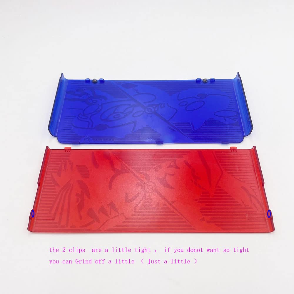 2015 for New 3DS Replacement Front Faceplate Back Plates Part Shell Housing Case Cover (Clear Blue Red Gem)