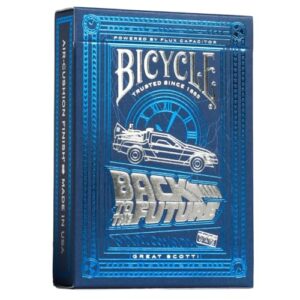 bicycle back to the future playing cards 1 pack, premium, foil, metallic , blue