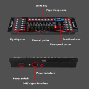 SHEHDS 192 DMX DJ Controller LCD Display DMX Controller DJ Equipment Stage Light Controller for Dj Lights, Par Lights, Moving Head Lights, Pubs, Night Clubs, Disco