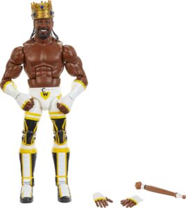 mattel wwe king woods elite collection action figure, deluxe articulation & life-like detail with iconic accessories, 6-inch