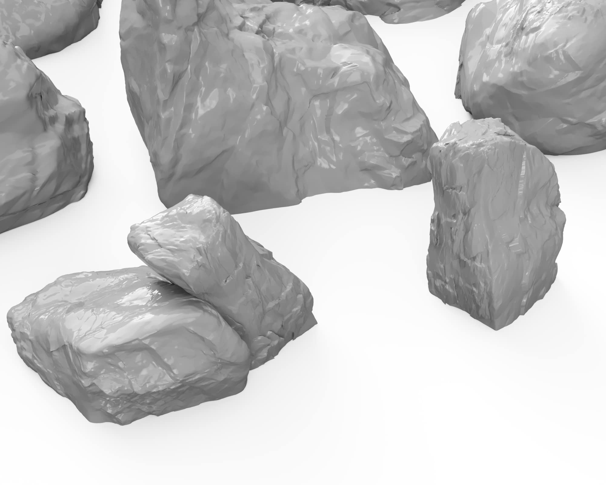 3DEGOS Stone Boulder Rock Set DND Terrain 28mm for Dungeons and Dragons, D&D, Pathfinder, Warhammer 40k, RPG, Miniatures, Age of Sigmar, Tabletop, D and D, Dungeons and Dragons Gifts