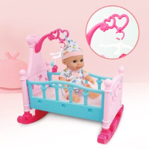 RedCrab 12" Baby Doll Toys Newborn Doll Bath and Bed Play Set - 2-in-1 Shaker and Bathtub with Shower Spray and 25pcs Accessories for Girls Pretend Play,Toy Gift Set for 3+ Year Old Kids