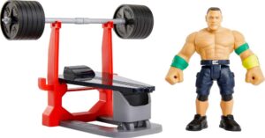 mattel wwe john cena bend 'n bash stretching action figure with accessories, 5.5-inch