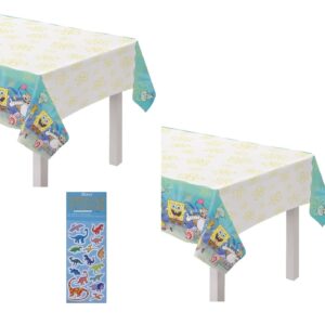 Spongebob Birthday Party Supplies Bundle Pack Includes Paper Table Covers - 2 Pack