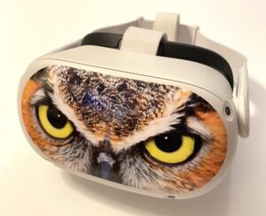 owl decal for meta/oculus quest 2 vr headset - glossy vinyl sticker