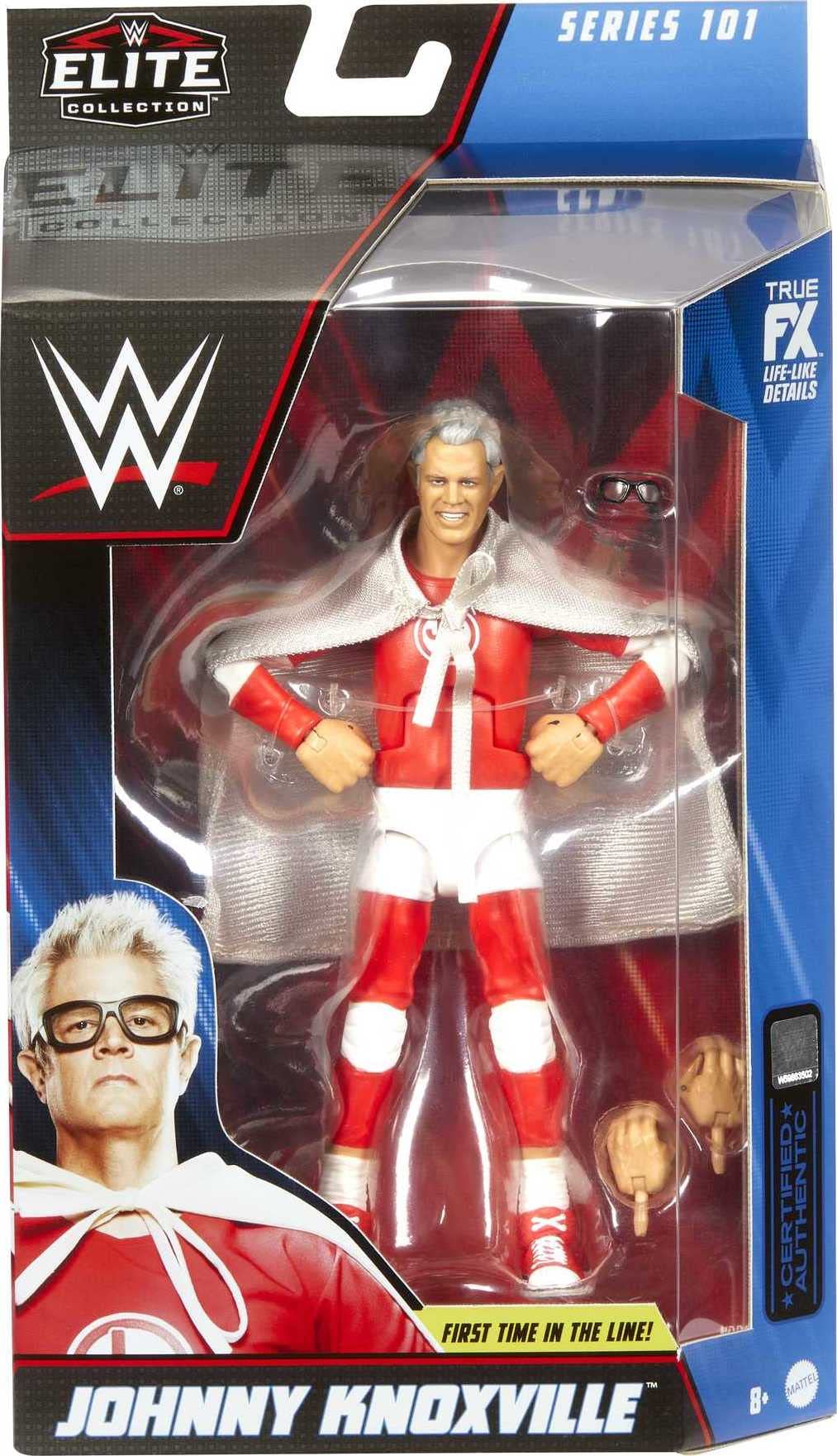 Mattel WWE Johnny Knoxville Elite Collection Action Figure, Deluxe Articulation & Life-like Detail with Iconic Accessories, 6-inch