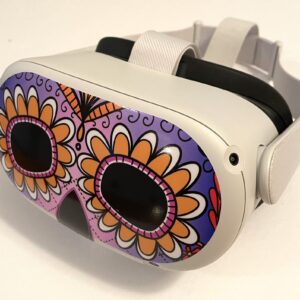 Sugar Skull (Purple) Decal for Quest 2 VR Headset - Meta/Oculus - Glossy Vinyl Sticker