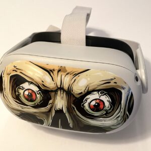 Scary Skeleton Decal for Quest 2 VR Headset - Meta/Oculus - Glossy Vinyl Sticker